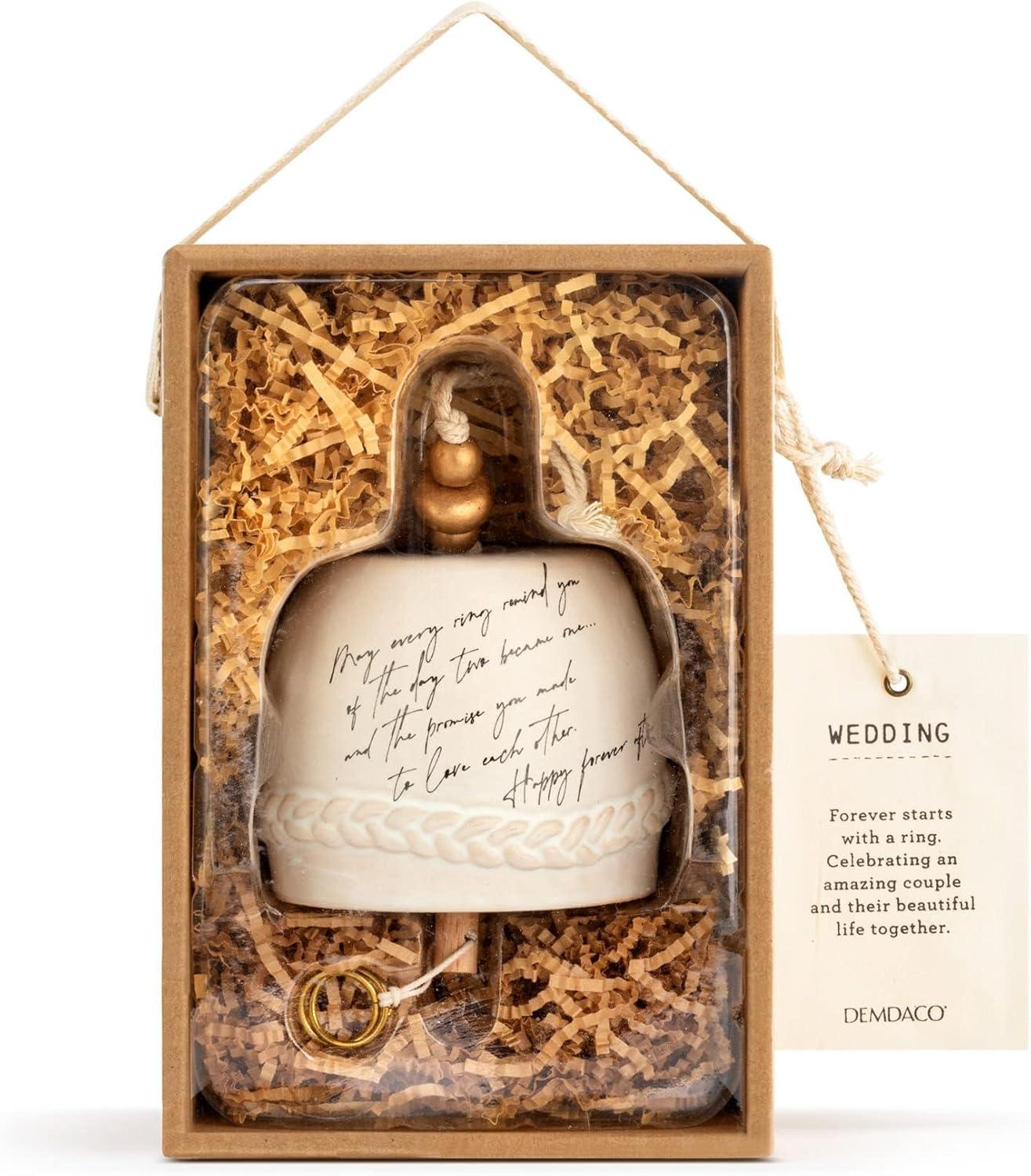 imageDEMDACO Wedding Classic White 7 x 35 Ceramic Stoneware Decorative Inspired BellClassic White