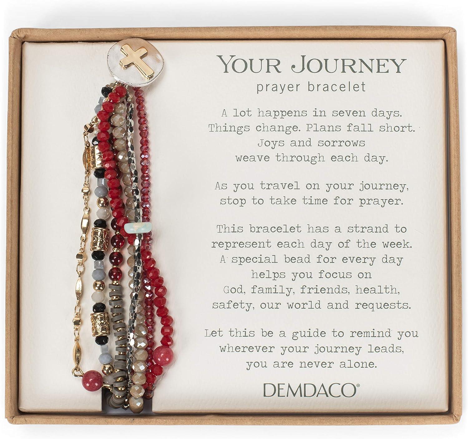 imageDEMDACO Glass and Metal Charm BraceletBeaded Prayer Garnet Red
