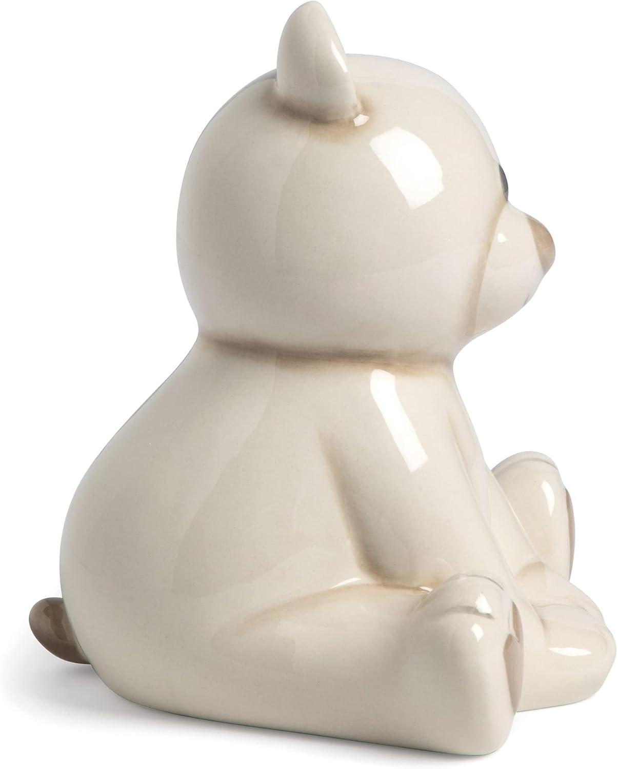 imageDEMDACO Teddy Bear Tan and Brown 7 x 55 Inch Ceramic Stoneware Piggy Money BankTan and Brown