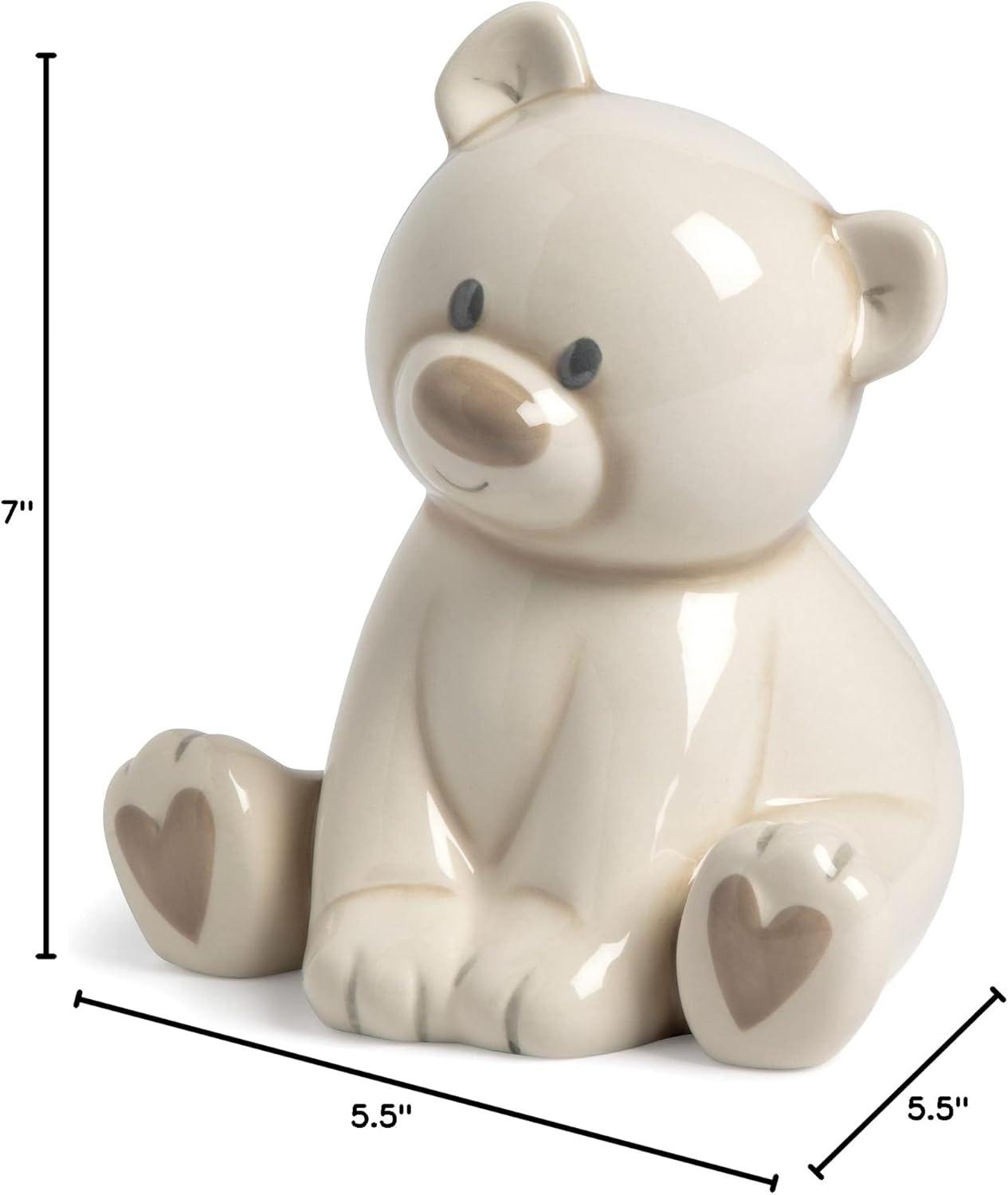 imageDEMDACO Teddy Bear Tan and Brown 7 x 55 Inch Ceramic Stoneware Piggy Money BankTan and Brown