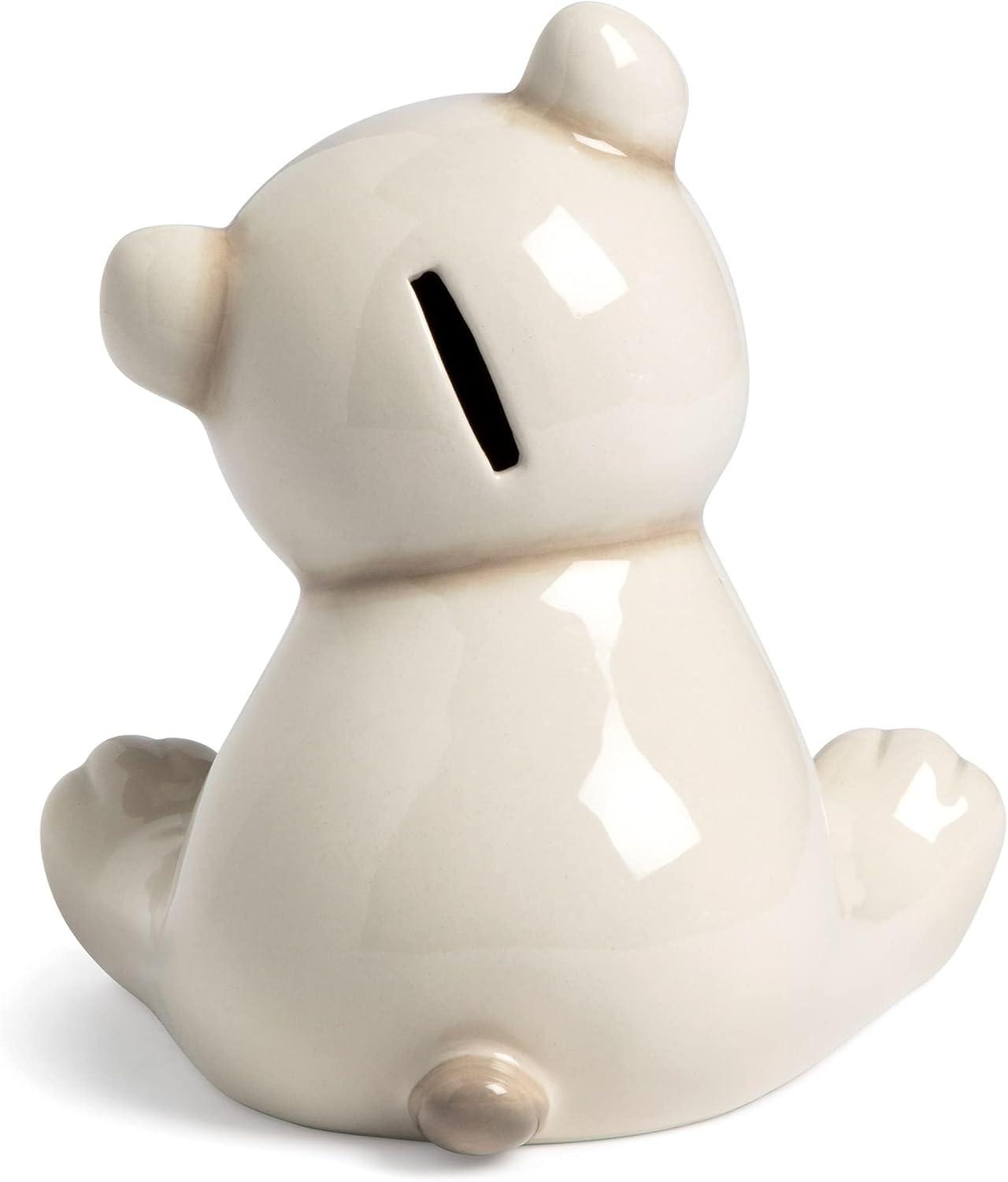 imageDEMDACO Teddy Bear Tan and Brown 7 x 55 Inch Ceramic Stoneware Piggy Money BankTan and Brown