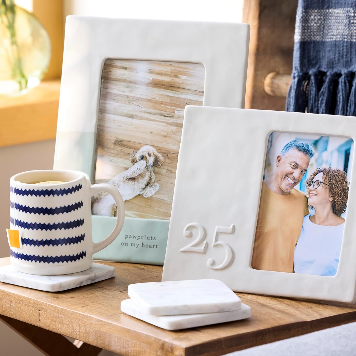 image:imageDEMDACO Coffee Cup Mug For Your Favorite Morning Brew 14 Ounce Ceramic Stoneware Blue Zig Zag Stripe