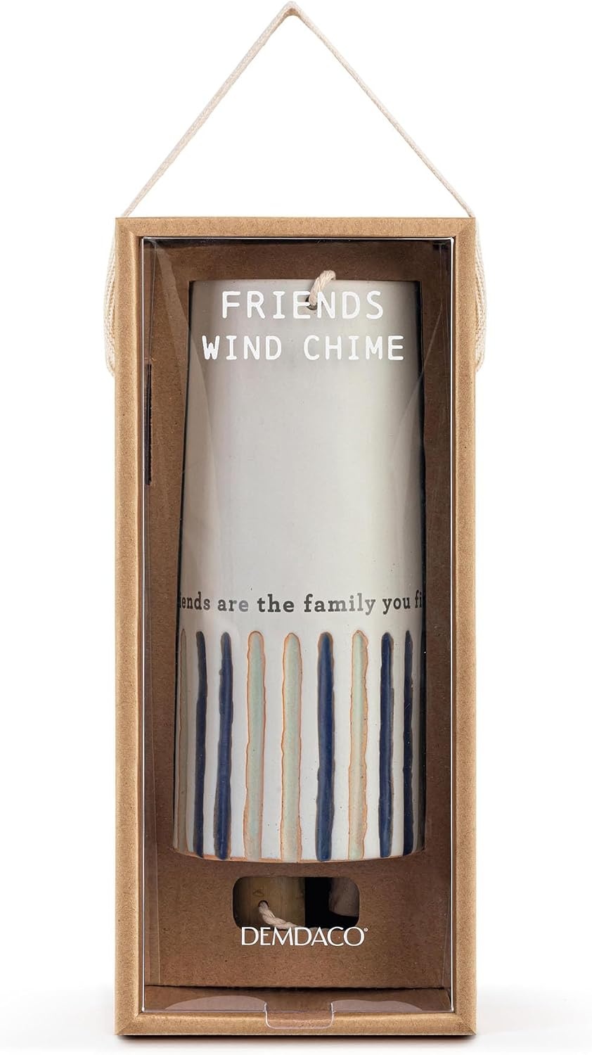 image:imageDEMDACO Inspired Faith Classy Design White 7 x 3 Inch Stoneware Wind Chime Everyday Indoor Outdoor Garden DecorFriends