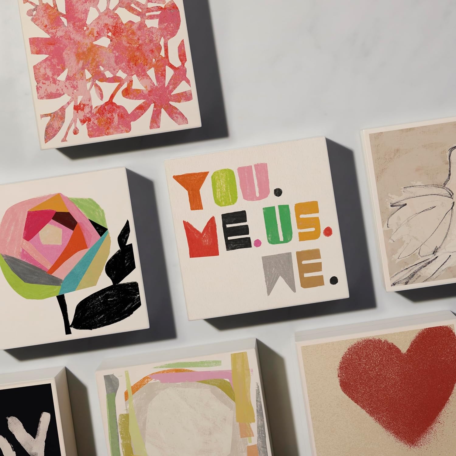 image:imageDEMDACO Squiggle Heart 4 Inch BlackWhite MDF Wood Decorative Tabletop Block Sign