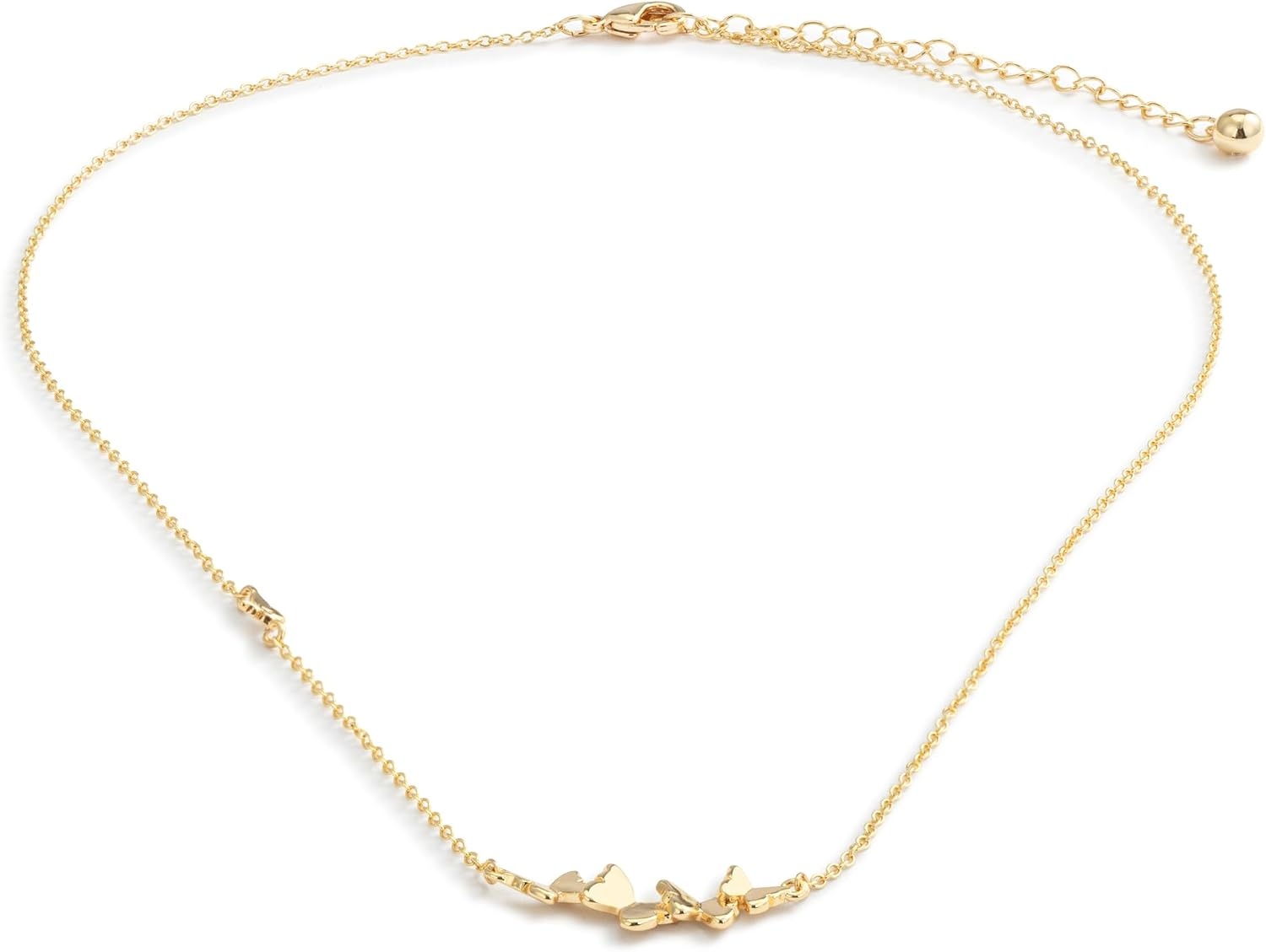 image:imageDEMDACO Womens Everyday Fashion Pendant Necklace 16 Inch GoldPlated Butterfly Cluster