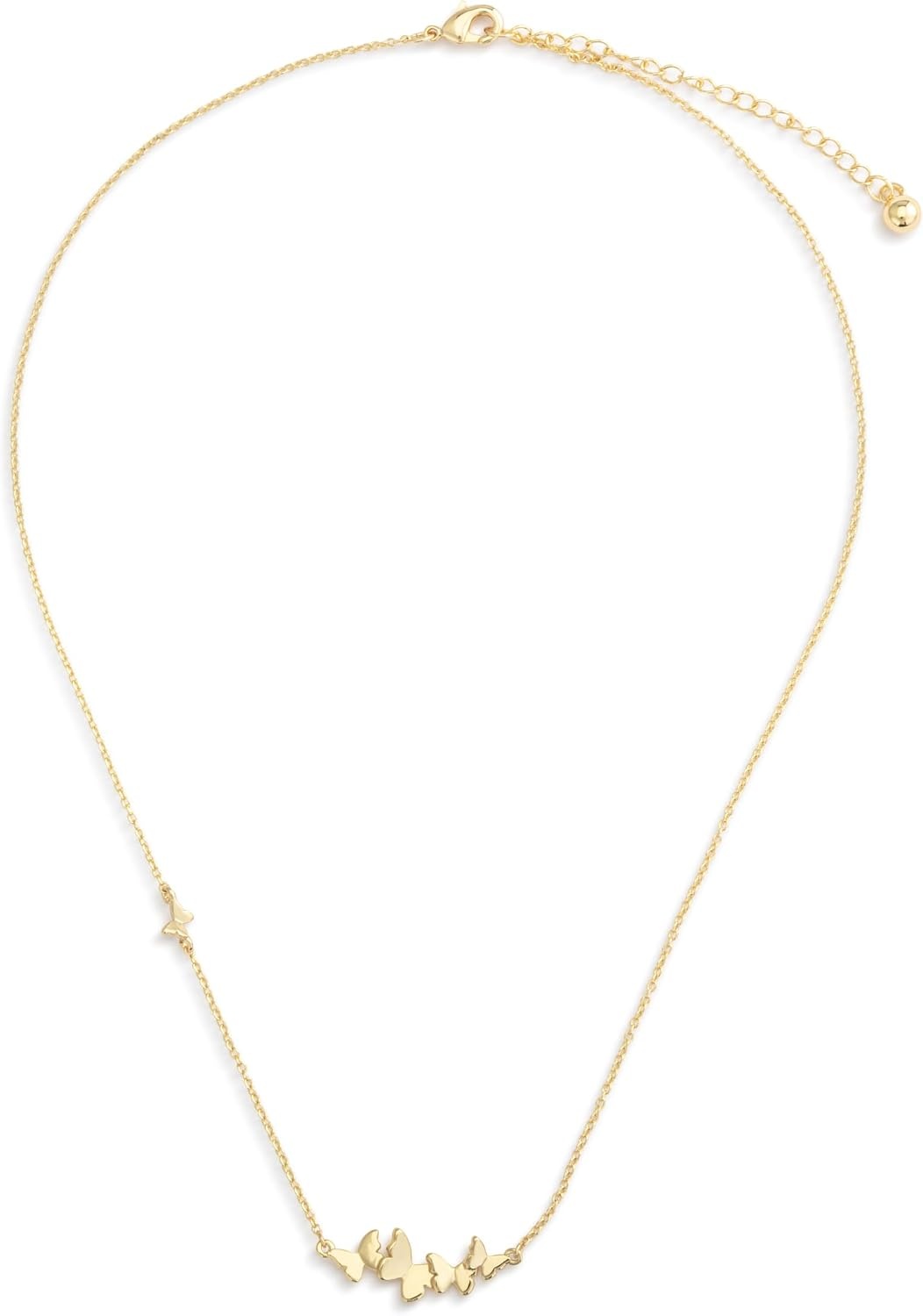 image:imageDEMDACO Womens Everyday Fashion Pendant Necklace 16 Inch GoldPlated Butterfly Cluster