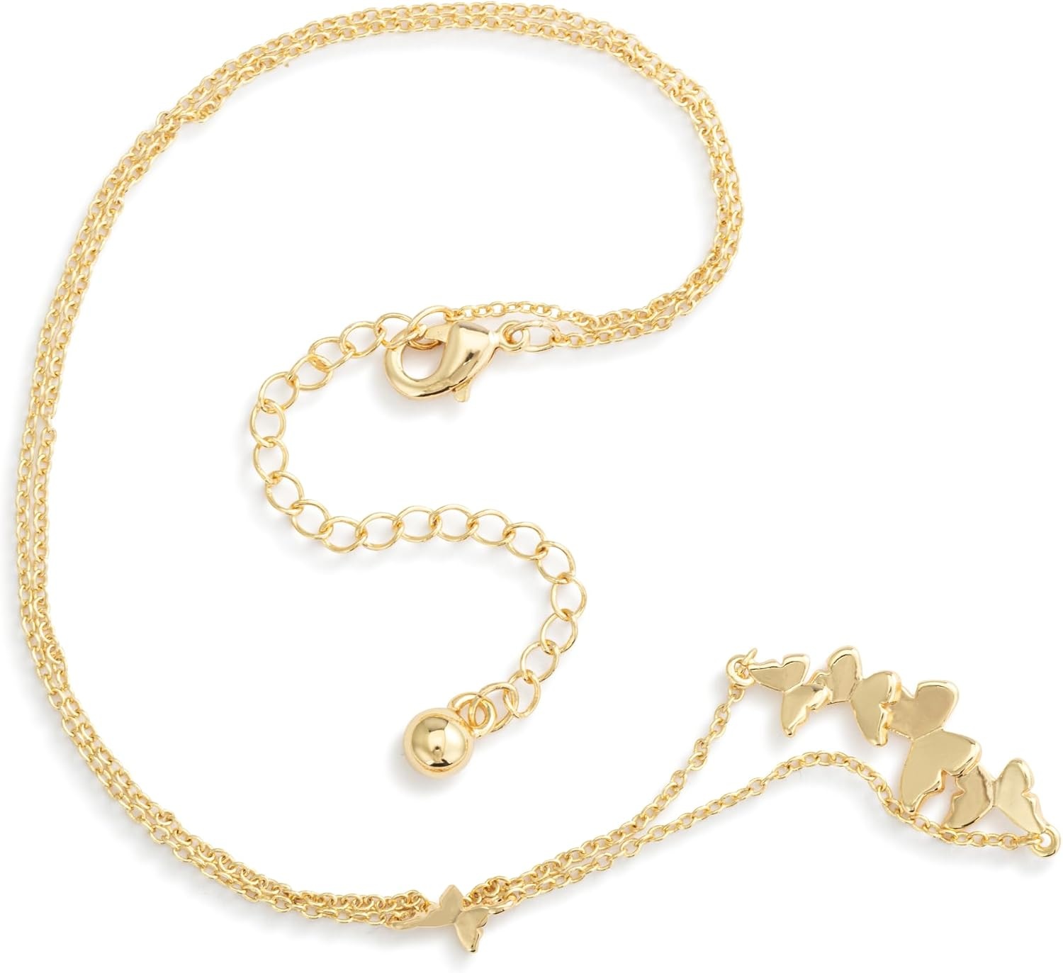 image:imageDEMDACO Womens Everyday Fashion Pendant Necklace 16 Inch GoldPlated Butterfly Cluster