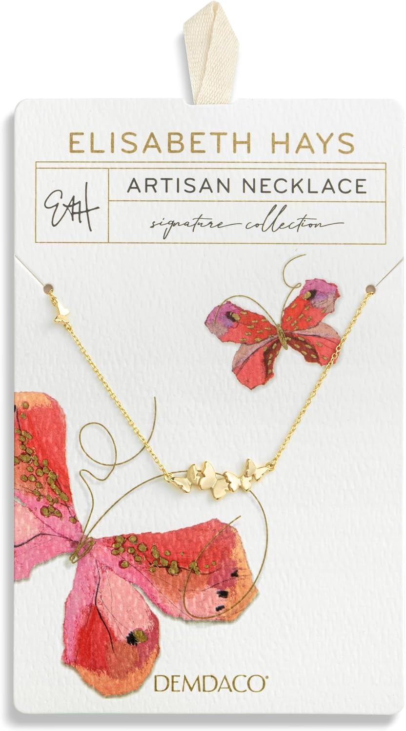 image:imageDEMDACO Womens Everyday Fashion Pendant Necklace 16 Inch GoldPlated Butterfly Cluster