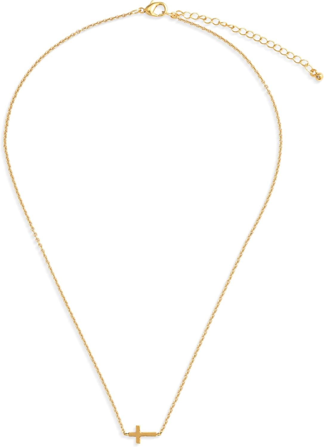 image:imageDEMDACO Womens Everyday Fashion Pendant Necklace 16 Inch GoldPlated Cross