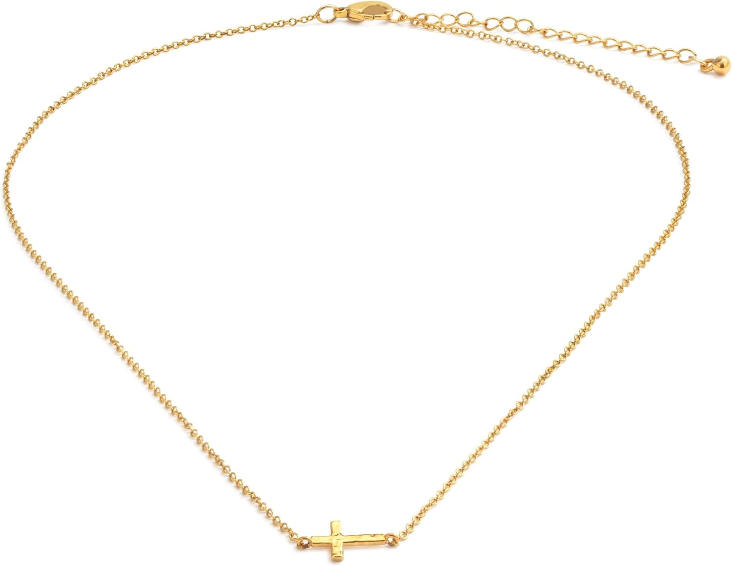 image:imageDEMDACO Womens Everyday Fashion Pendant Necklace 16 Inch GoldPlated Cross