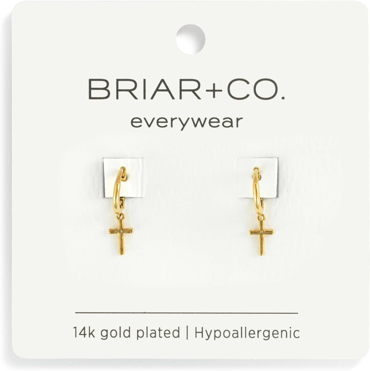 image:imageDemdaco Womens Everyday Fashion Huggie Hoop Earrings 775mm GoldPlated Cross