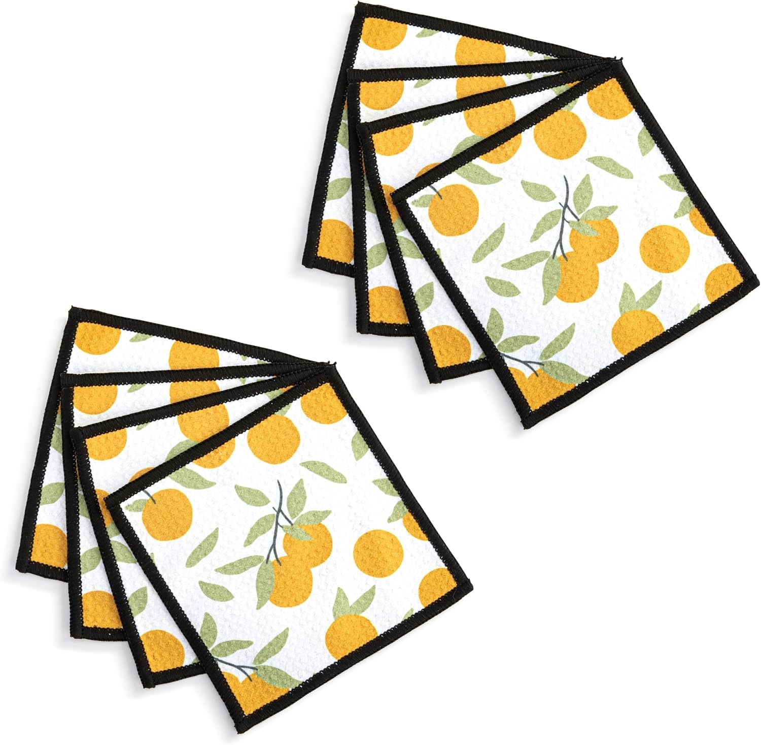 image:imageDEMDACO Reusable Absorbent Cloth Cocktail Napkins from Design Serving Collection 5 Inch Square Polyester Fiber Citrus Orange Set of 8