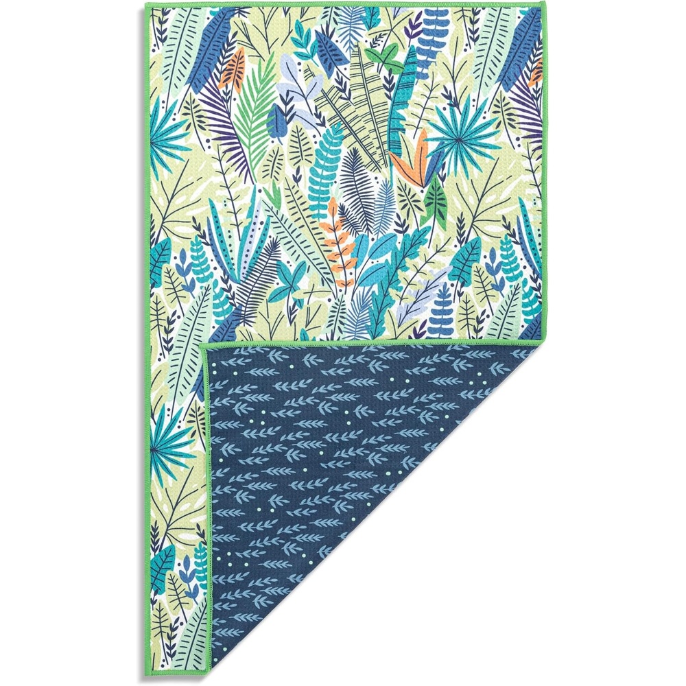 image:imageDEMDACO Absorbent Reversible Hand Dish Cloth Decorative Tea Towel from Design Serving Collection 18 x 30 Inch Polyester Fiber Tropical Blue Botanical