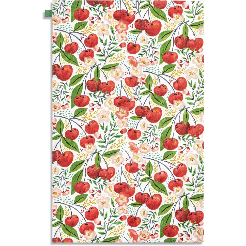 image:imageDEMDACO Decorative Absorbent Tea Towel Hand Dish Cloth from Design Serving Collection 17 x 28 Inch Cotton Twill Cherry