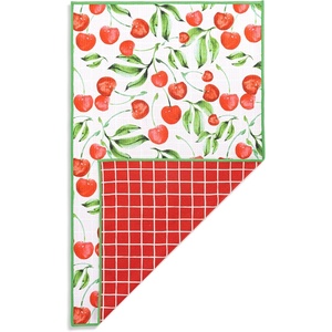 DEMDACO Absorbent Reversible Hand Dish Cloth Decorative Tea Towel from Design Serving Collection 18 x 30 Inch Polyester Fiber Cherry Red Plaid