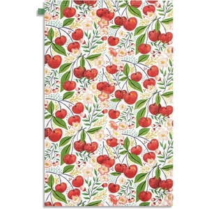 DEMDACO Decorative Absorbent Tea Towel Hand Dish Cloth from Design Serving Collection 17 x 28 Inch Cotton Twill Cherry