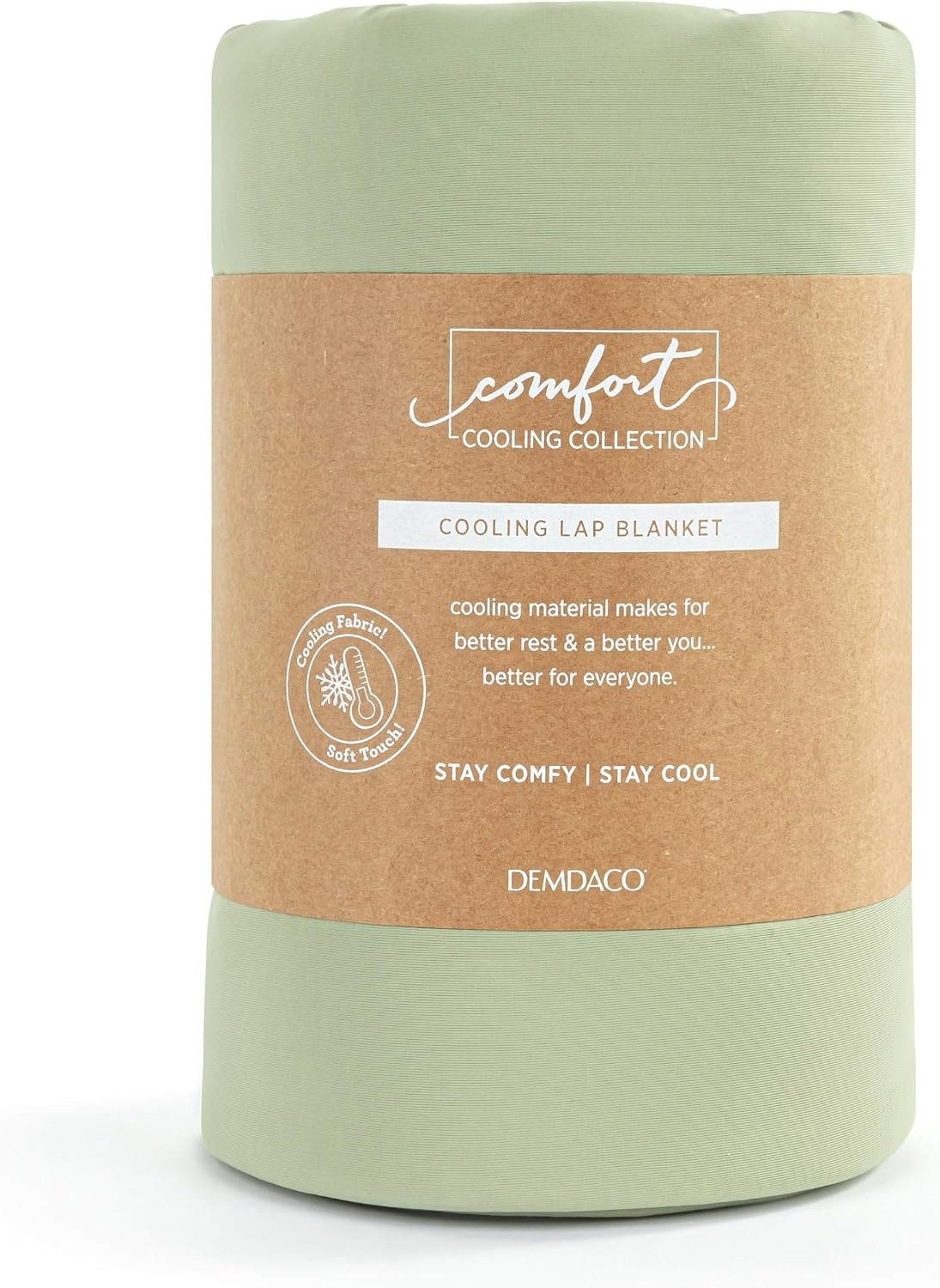 image:imageDEMDACO Weighted Cooling Lap Throw Blanket from Comfort Collection 50 x 60 Inch Polyester Sage GreenSage Green