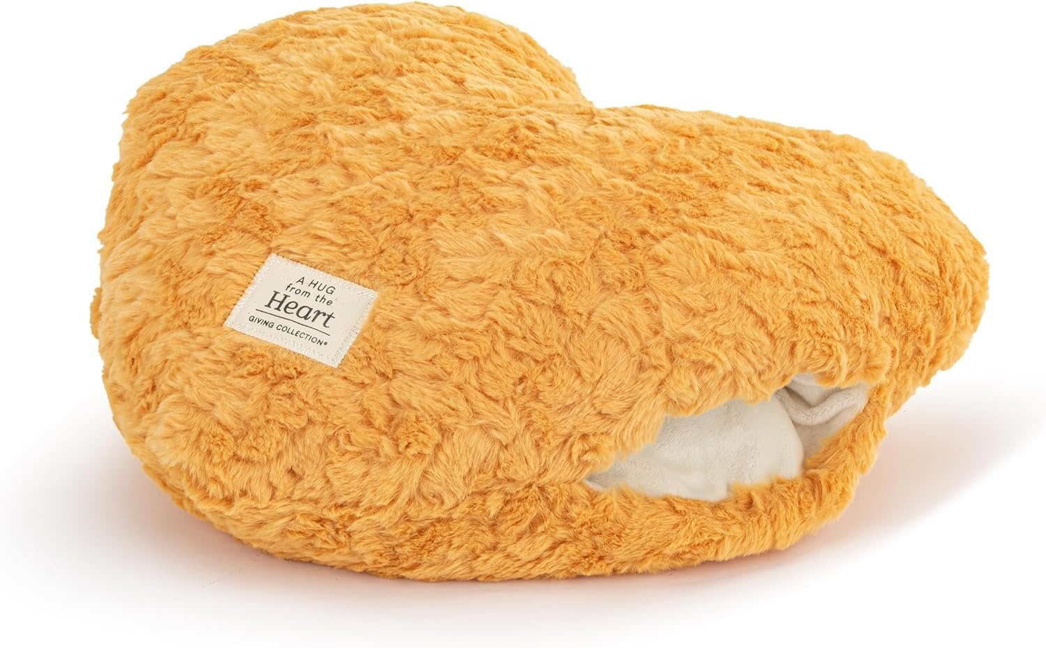 image:imageDEMDACO Weighted Snuggle Heart Pillow from Giving Collection 12 x 14 Inch Plush Polyester with Fiberfill and Glass Bead Stuffing Blush PinkYellow