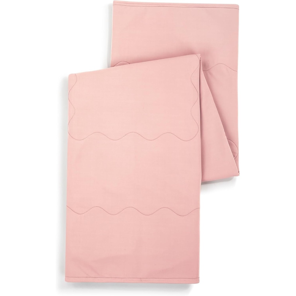 image:imageDEMDACO Weighted Cooling Lap Throw Blanket from Comfort Collection 50 x 60 Inch Polyester Sage GreenCoral Pink