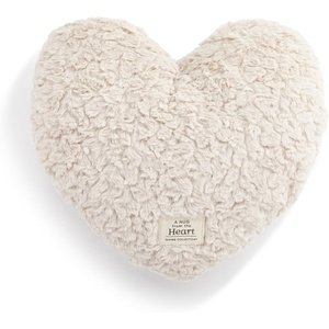 DEMDACO Weighted Snuggle Heart Pillow from Giving Collection 12 x 14 Inch Plush Polyester with Fiberfill and Glass Bead Stuffing Blush Pink(White)