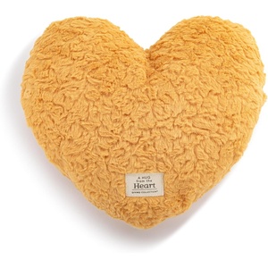 DEMDACO Weighted Snuggle Heart Pillow from Giving Collection 12 x 14 Inch Plush Polyester with Fiberfill and Glass Bead Stuffing Blush Pink(Yellow)