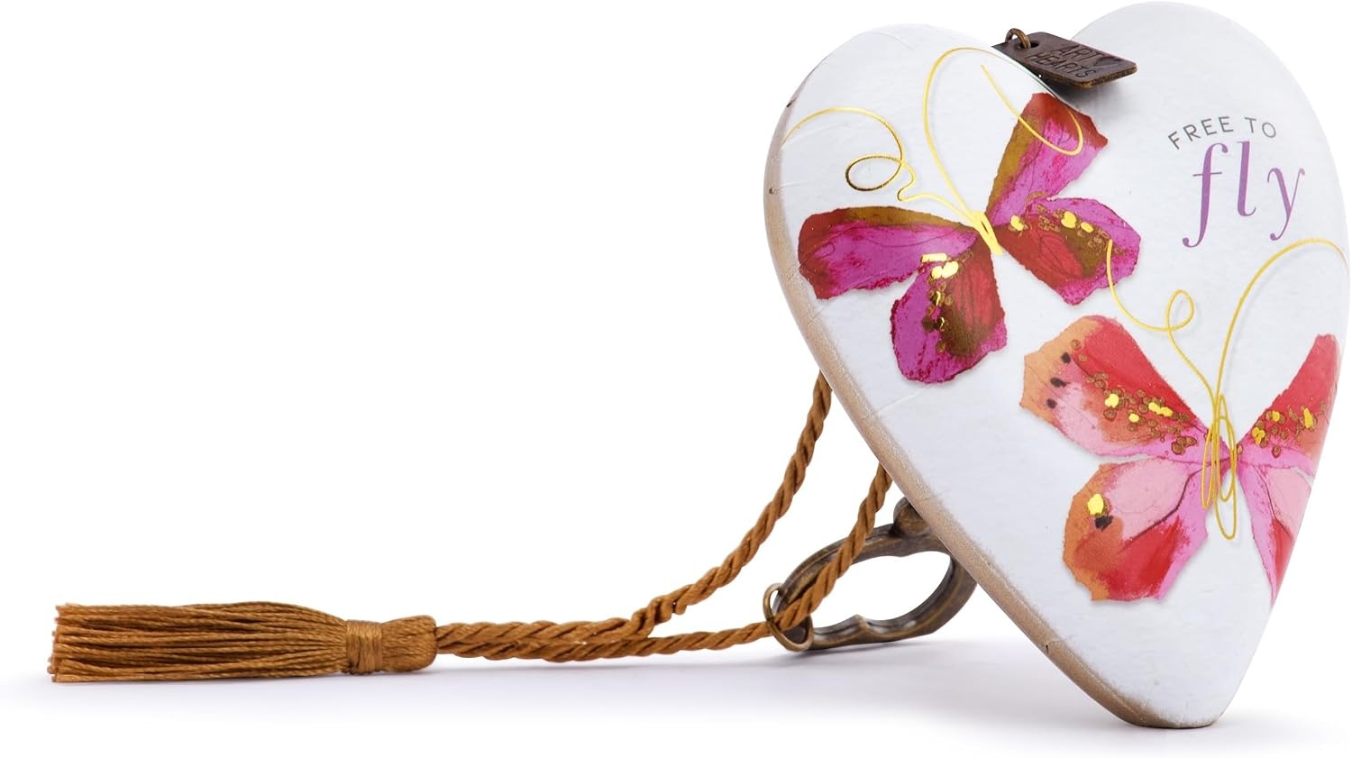 image:imageDEMDACO Art Heart with Vintage Skeleton Key Stand Tabletop Sculpture 35 Inch Resin Free to Fly