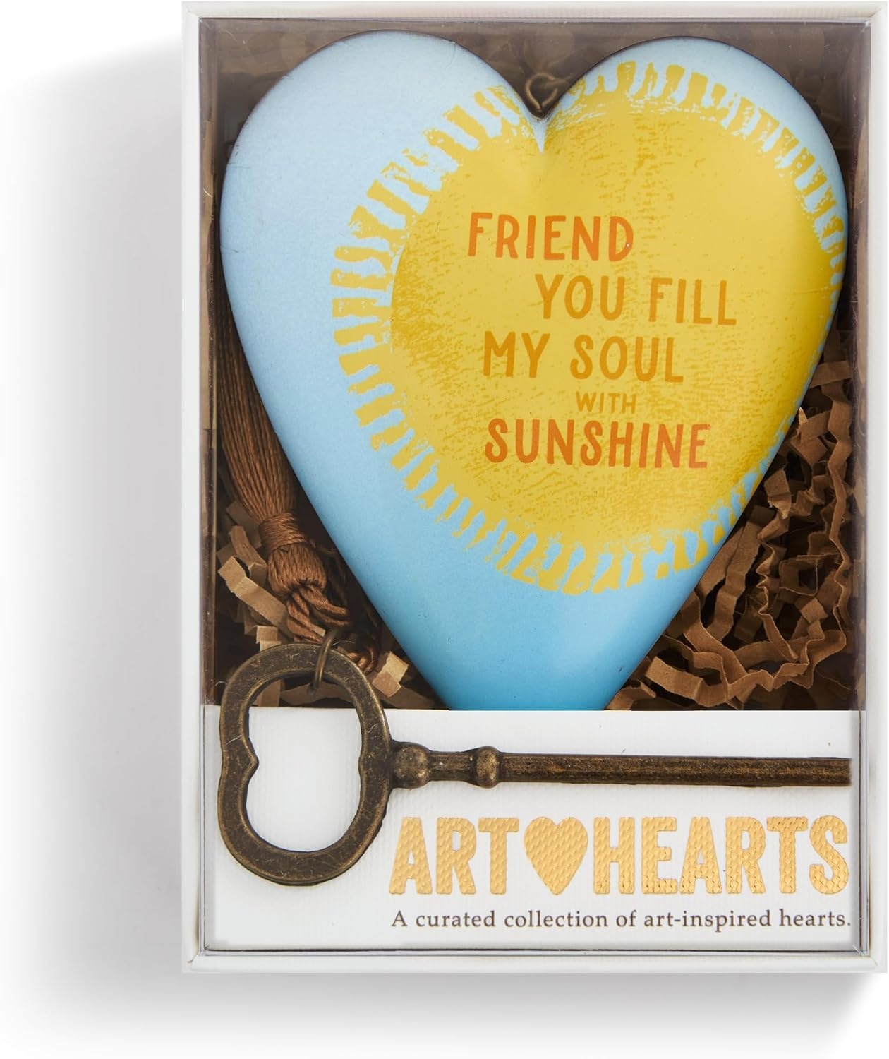 image:imageDEMDACO Art Heart with Vintage Skeleton Key Stand Tabletop Sculpture 35 Inch Resin Friend Fill My Soul with Sunshine