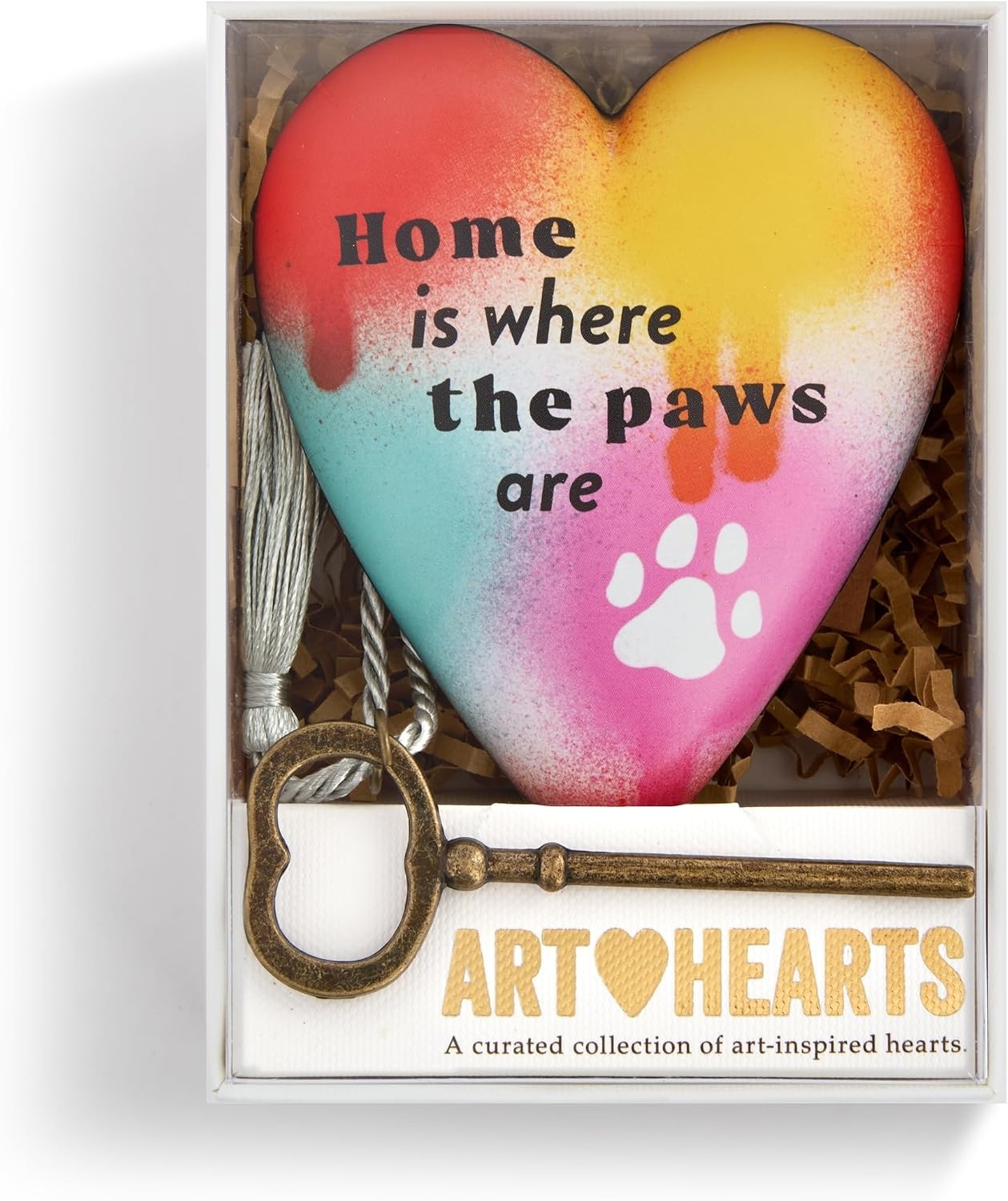 image:imageDEMDACO Art Heart with Vintage Skeleton Key Stand Tabletop Sculpture 35 Inch Resin Home is Where The Paws are