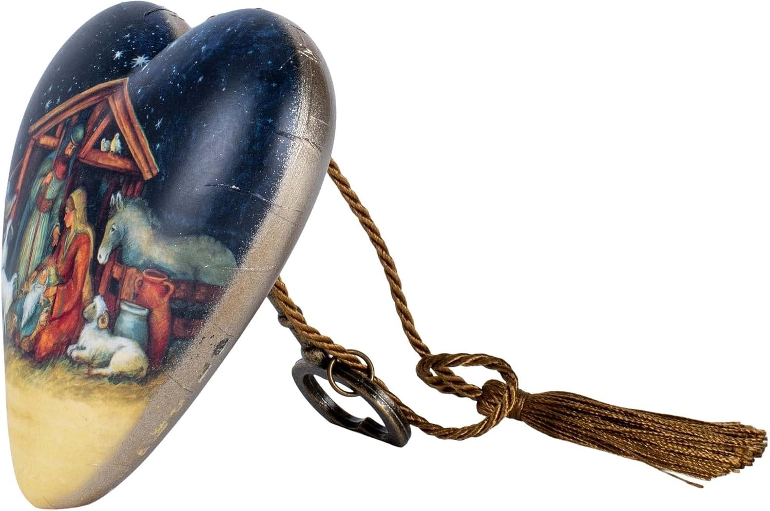 image:imageDEMDACO O Holy Night Nativity Art Heart Metal Paper and Resin 4 in
