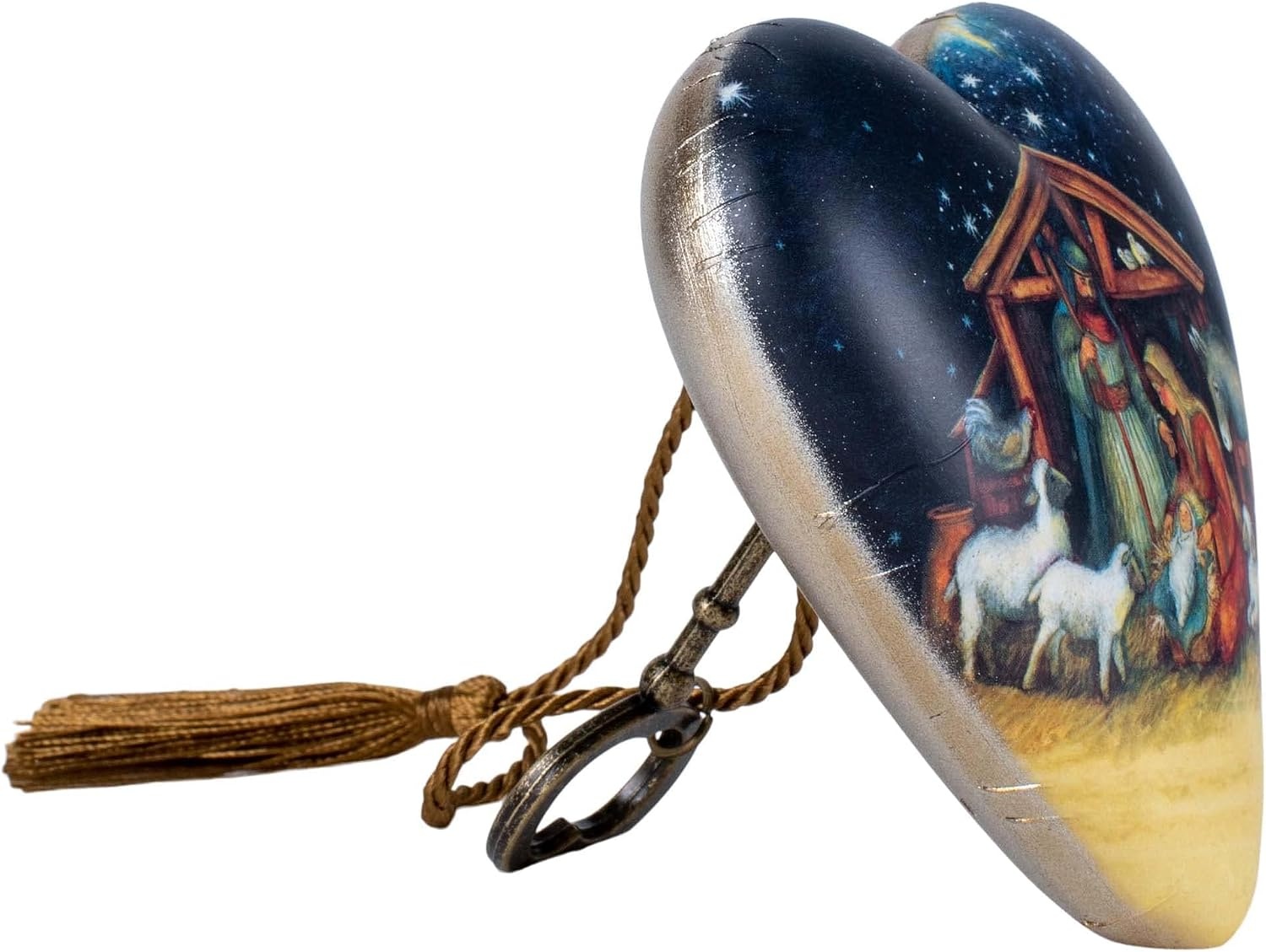 image:imageDEMDACO O Holy Night Nativity Art Heart Metal Paper and Resin 4 in