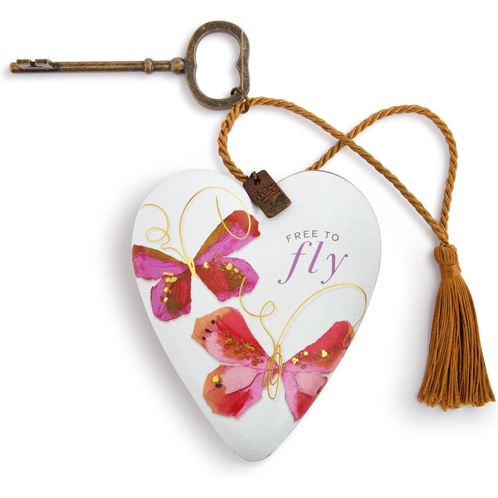 image:imageDEMDACO Art Heart with Vintage Skeleton Key Stand Tabletop Sculpture 35 Inch Resin Free to Fly