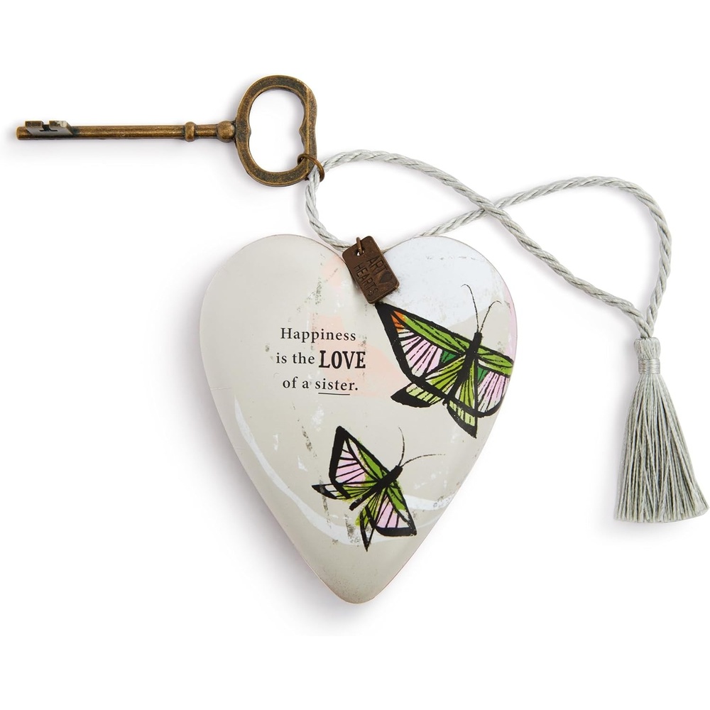 image:imageDEMDACO Art Heart with Vintage Skeleton Key Stand Tabletop Sculpture 35 Inch Resin Love of a Sister