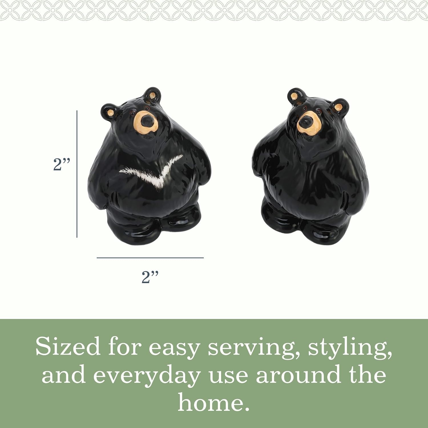 image:imageDEMDACO Bearfoots by Jeff Fleming Chubby Bear Salt and Pepper Shaker Set