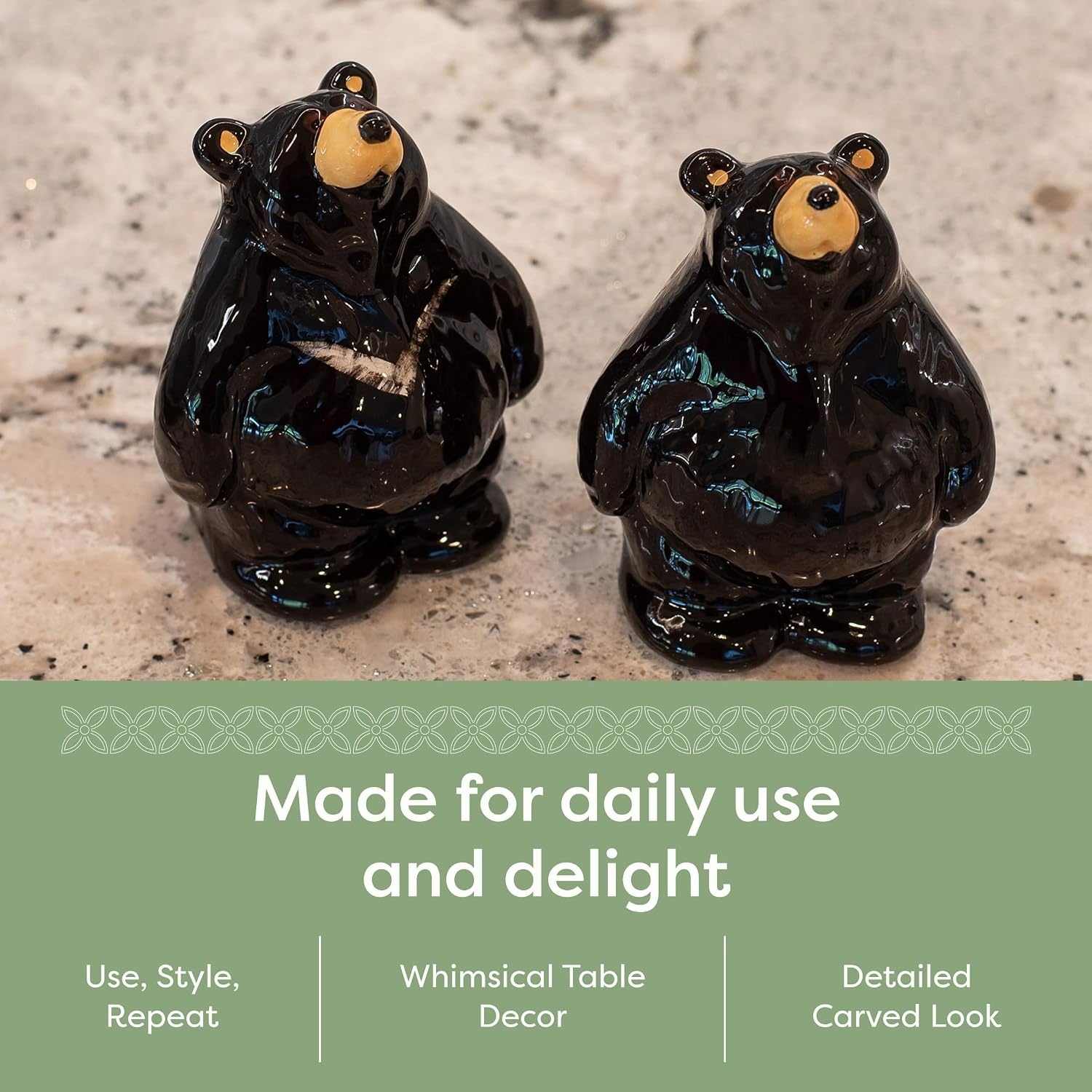 image:imageDEMDACO Bearfoots by Jeff Fleming Chubby Bear Salt and Pepper Shaker Set