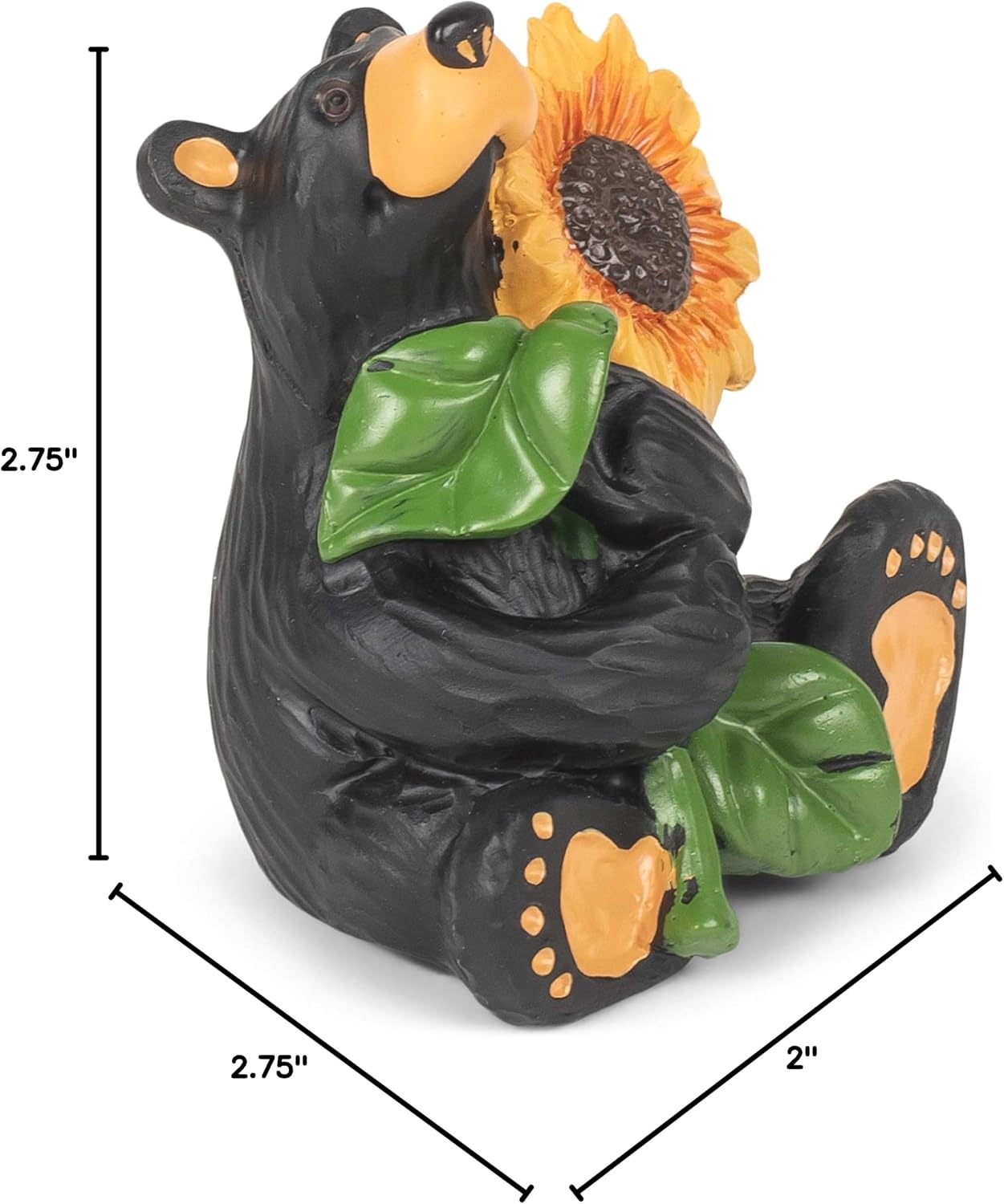 image:imageDEMDACO Bearfoots by Jeff Fleming Sunflower Bear Mini Figurine 2 x 275 in