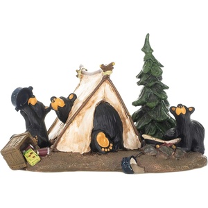 DEMDACO Bearfoots by Jeff Fleming Camp Runamuck Bear Figurine, 5 x 7.5 in