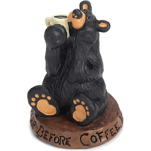 DEMDACO Bearfoots by Jeff Fleming Coffee Bear Black Bear, 3.5 x 3 in