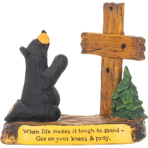 DEMDACO Bearfoots by Jeff Fleming Pray Black Bear Figurine, 5 x 5.5 in