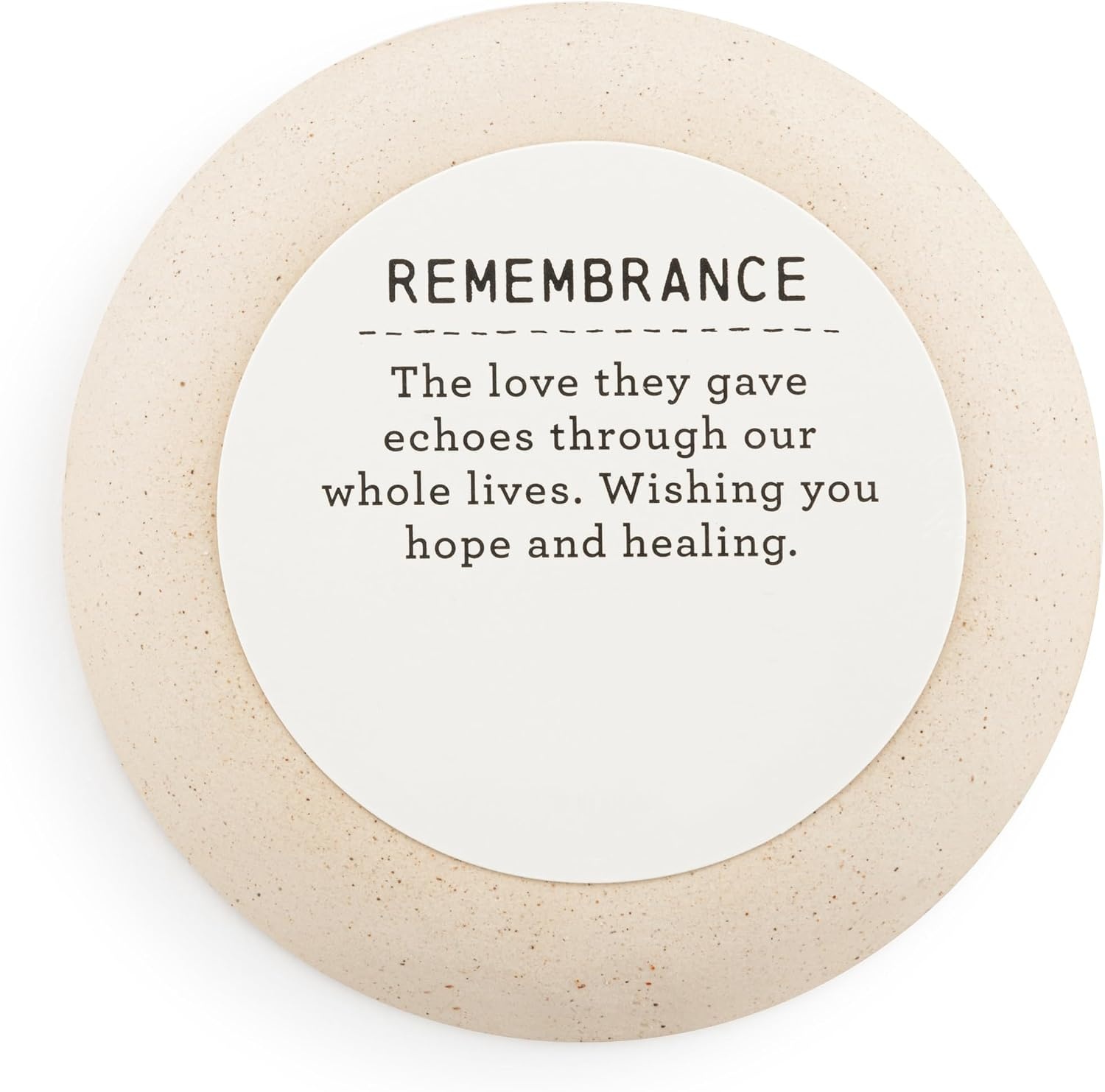 image:imageDEMDACO Inspired Everyday Collection Remembrance Round White with Raw Clay Bottom 4 x 4 Stoneware Inspired Round Trinket Dish Jewelry TrayInspired Trinket Dish Remembrance
