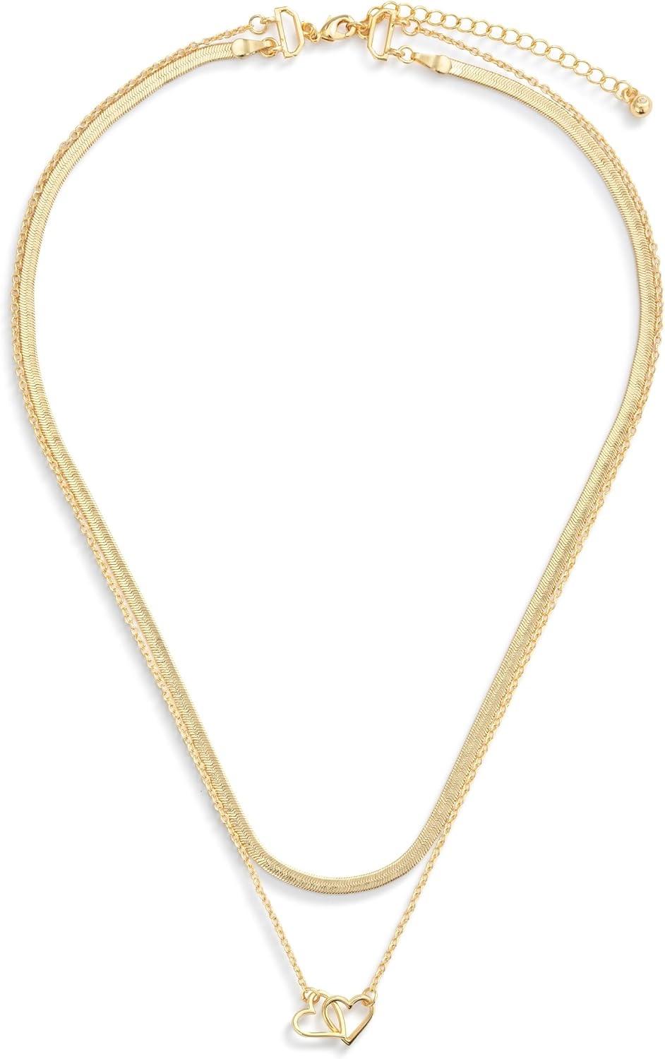 image:imageDEMDACO Womens Everyday Fashion Layered Pendant Chain Necklace 18 InchGold Heart