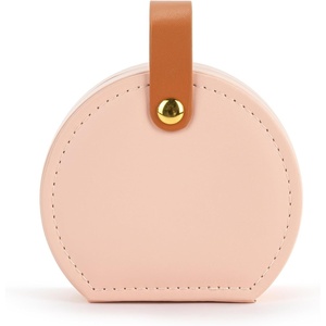 DEMDACO Compact Travel Jewelry Case With Snap Closure 3 x 4 Inch Vegan Leather Sage Green(Pink)