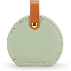 DEMDACO Compact Travel Jewelry Case With Snap Closure 3 x 4 Inch Vegan Leather Sage Green(Sage Green)