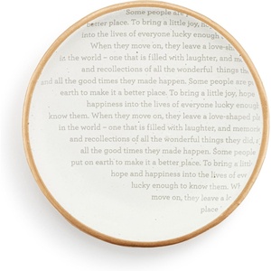 DEMDACO Inspired Everyday Collection Remembrance Round White with Raw Clay Bottom 4 x 4 Stoneware Inspired Round Trinket Dish Jewelry Tray(Inspired Trinket Dish – Remembrance)