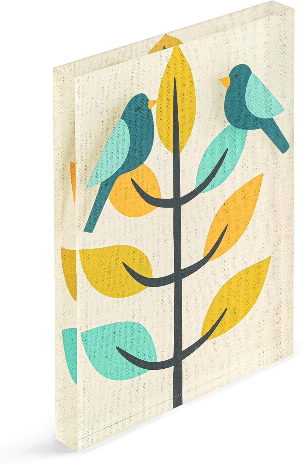 image:imageDEMDACO Hanging Tile Wall Art Everyday Home Dcor 5 x 7 Inch Acrylic Birds Together