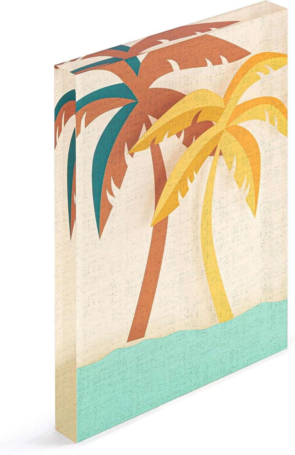 image:imageDEMDACO Hanging Tile Wall Art Everyday Home Dcor 5 x 7 Inch Acrylic Palm Trees Tranquil Together