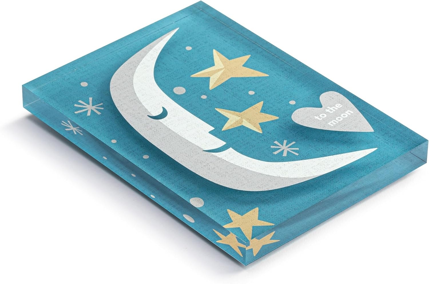 image:imageDEMDACO Hanging Tile Wall Art Everyday Home Dcor 5 x 7 Inch Acrylic To the Moon Together
