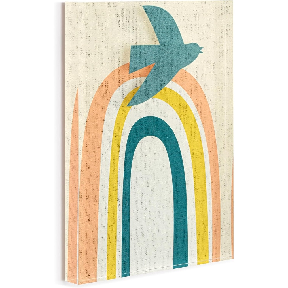 image:imageDEMDACO Hanging Tile Wall Art Everyday Home Dcor 5 x 7 Inch Acrylic Bird Hope Together