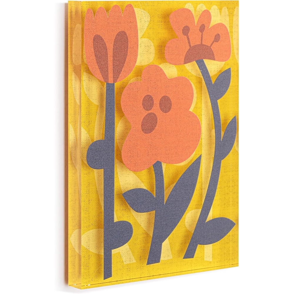 image:imageDEMDACO Hanging Tile Wall Art Everyday Home Dcor 5 x 7 Inch Acrylic Floral Choose Happy Together