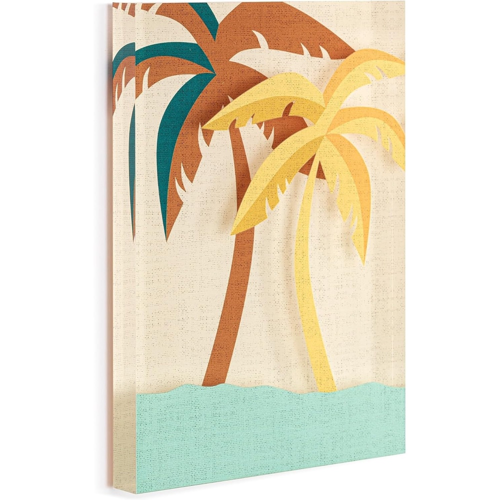 image:imageDEMDACO Hanging Tile Wall Art Everyday Home Dcor 5 x 7 Inch Acrylic Palm Trees Tranquil Together