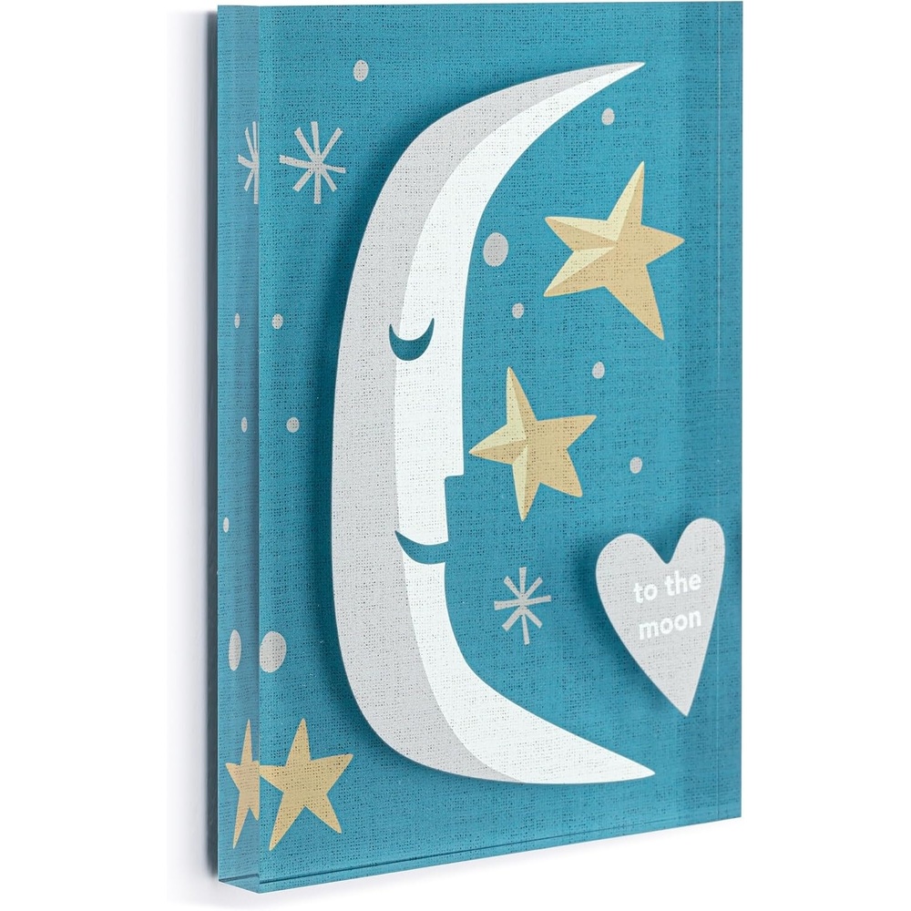 image:imageDEMDACO Hanging Tile Wall Art Everyday Home Dcor 5 x 7 Inch Acrylic To the Moon Together